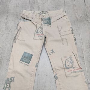 VINTAGE Marithe Francois Girbaud Jeans Men 29 Beige All Over Print 29x31